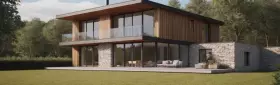 Декоративная штукатурка фасада с эффектом мокрого песка